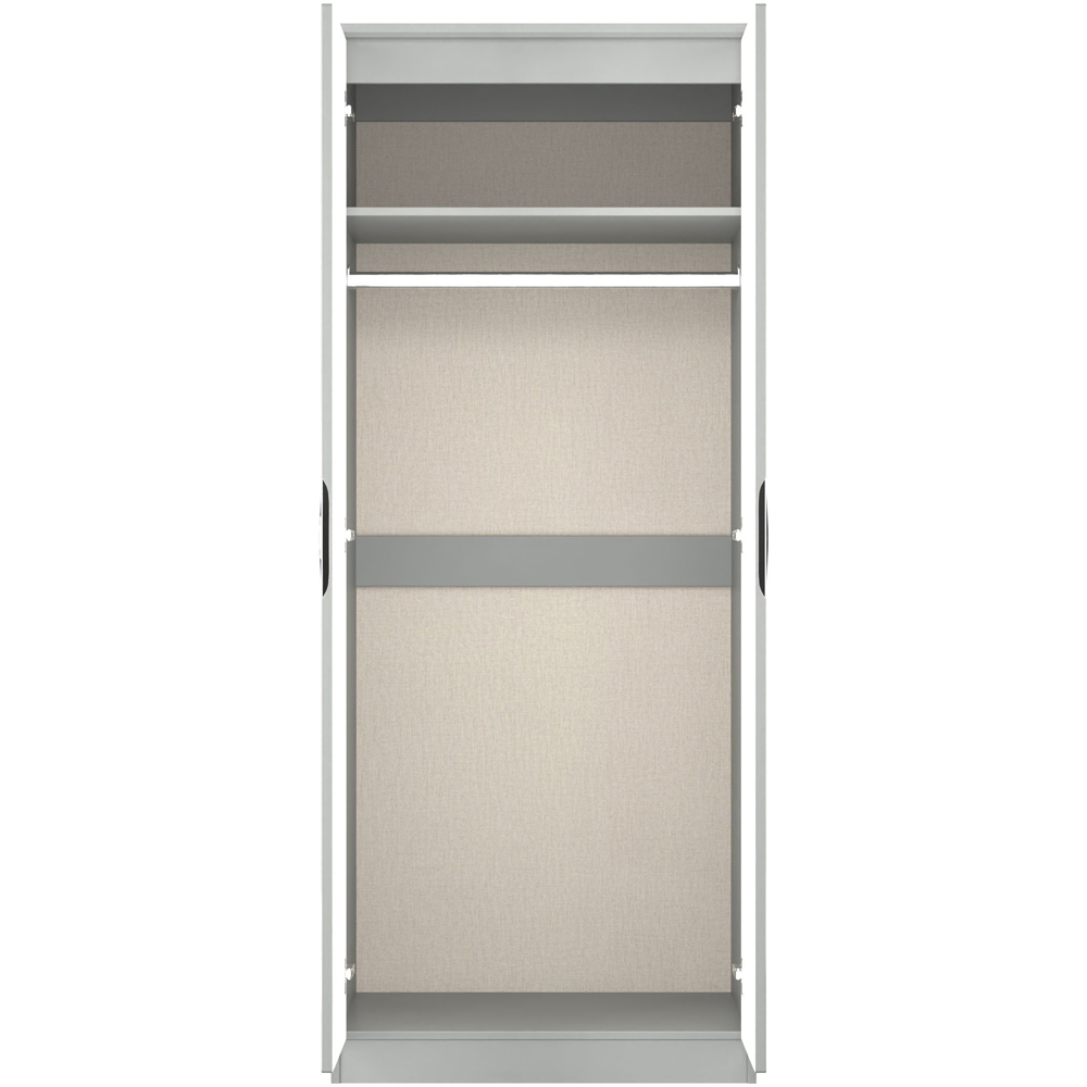 Crowndale Camden 2 Door Grey Gloss and Dusk Grey Wardrobe Ready Assembled Image 7