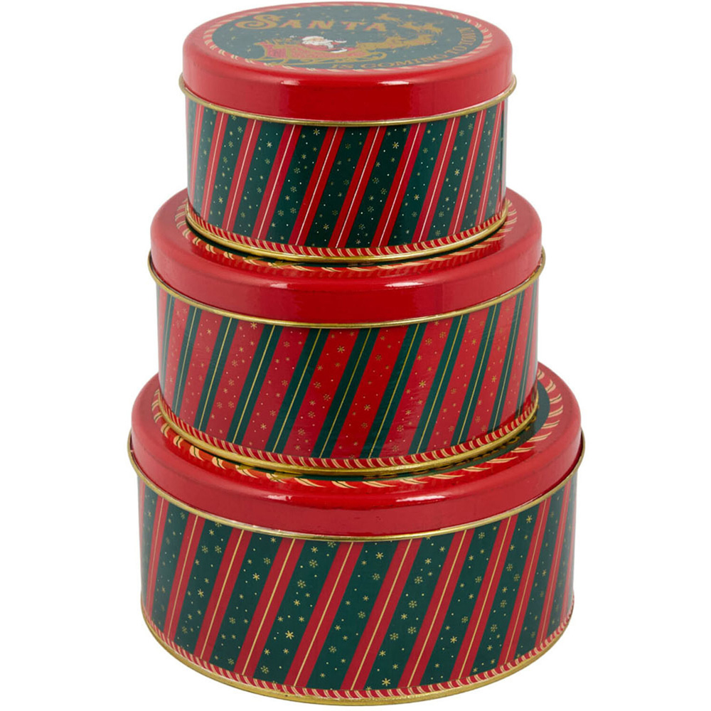 Vintage Santa Claus Tin Set Image 1