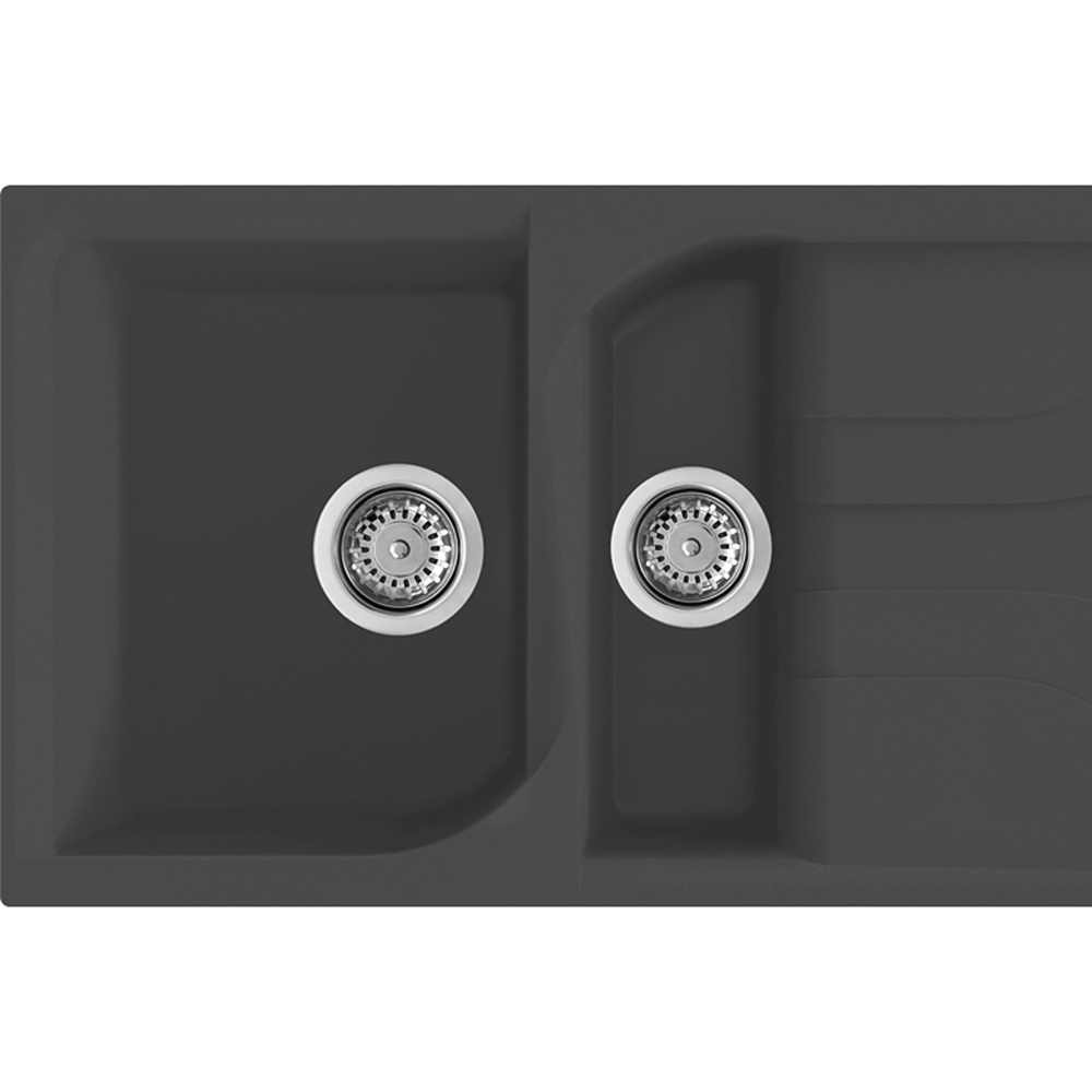 Reginox Ego 475 B Black 1.5 Bowl Granite Sink 500 x 1000mm Image 2