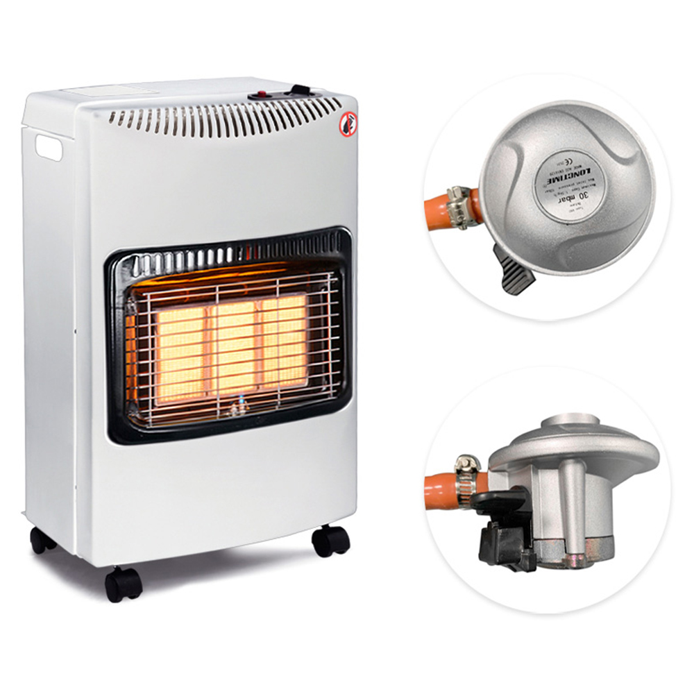 Living and Home Ceramic Gas Heater with Wheels White Image 3