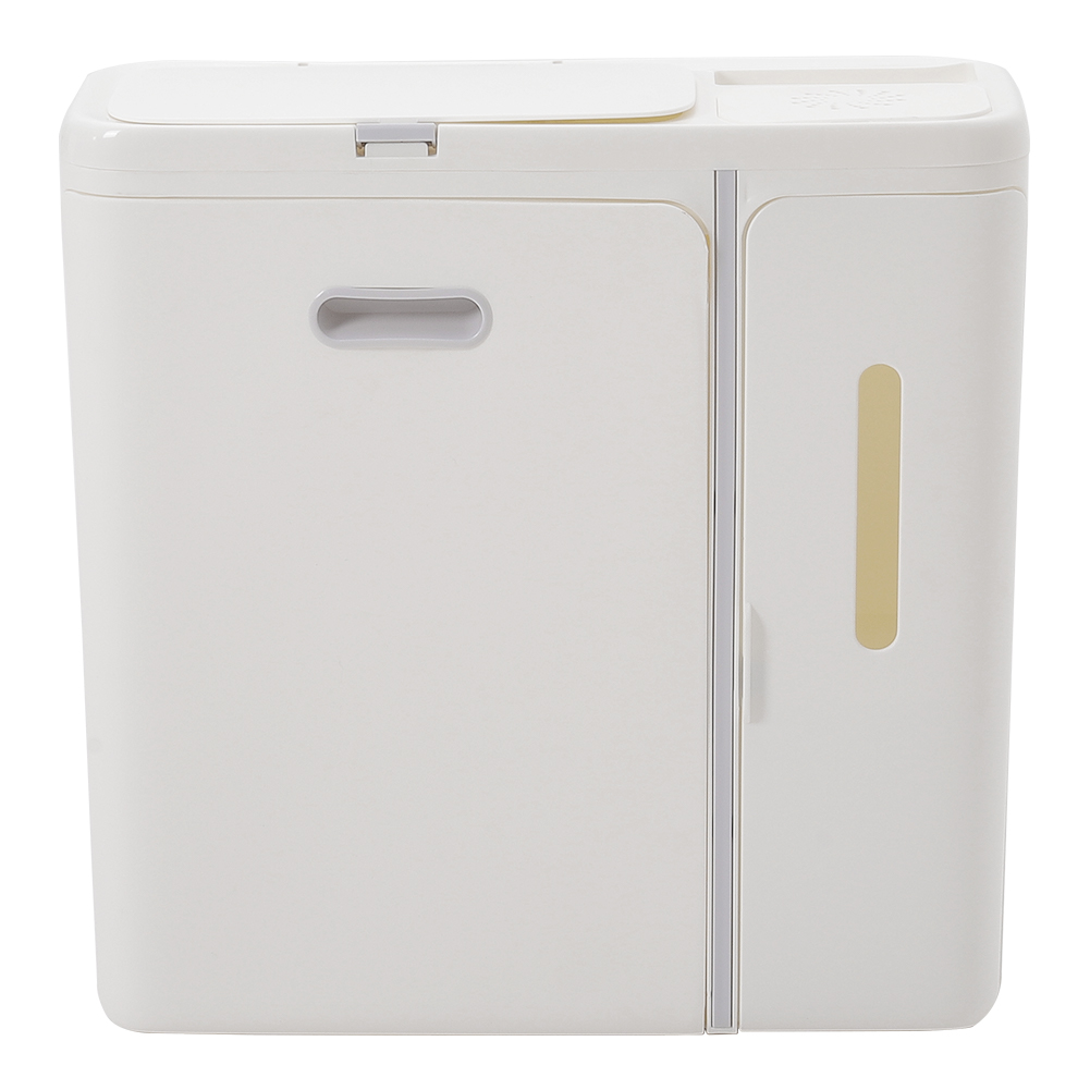 Living and Home Kitchen Mini Trash Bin with Lid White Image 1
