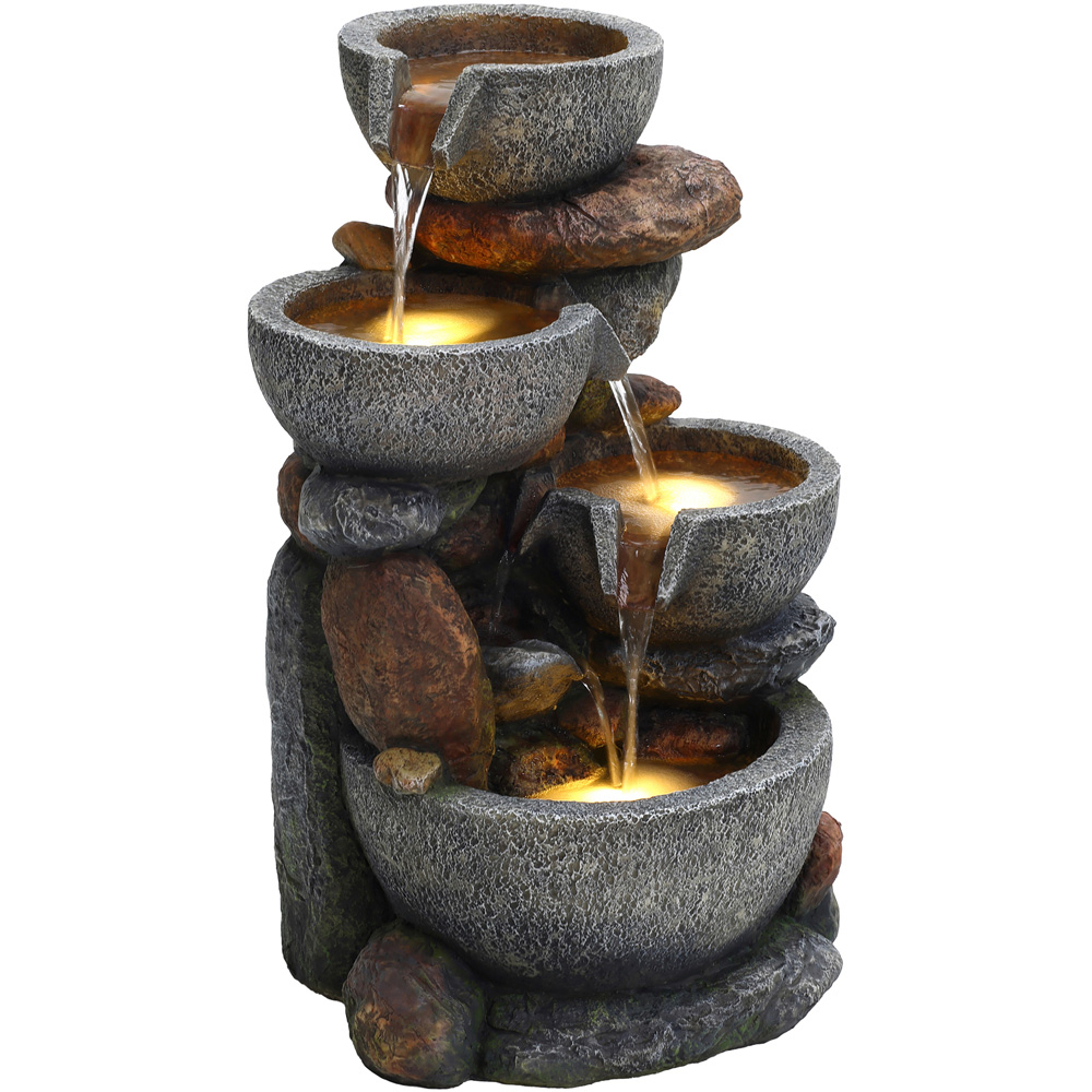 Charles Bentley Hybrid Rockery Cascading Bowls Water Feature Image 1