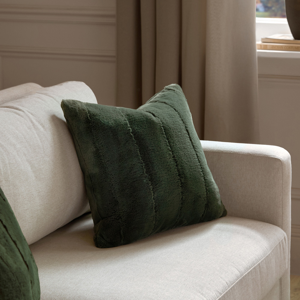 Paoletti Christmas Empress Pine Faux Fur Cushion 45 x 45cm Image 6