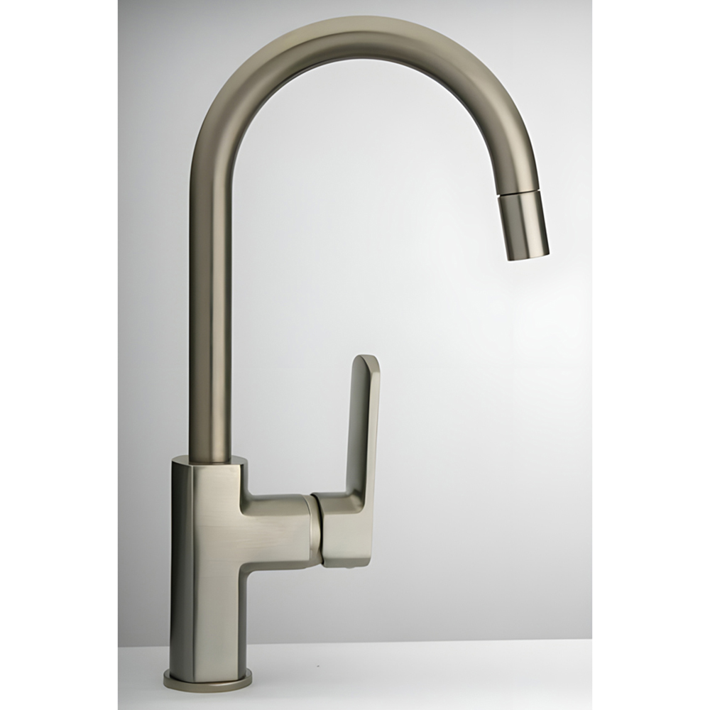 Piralla Novo 572 Brushed Nickel Single Side Lever Swivel Spout Image 2