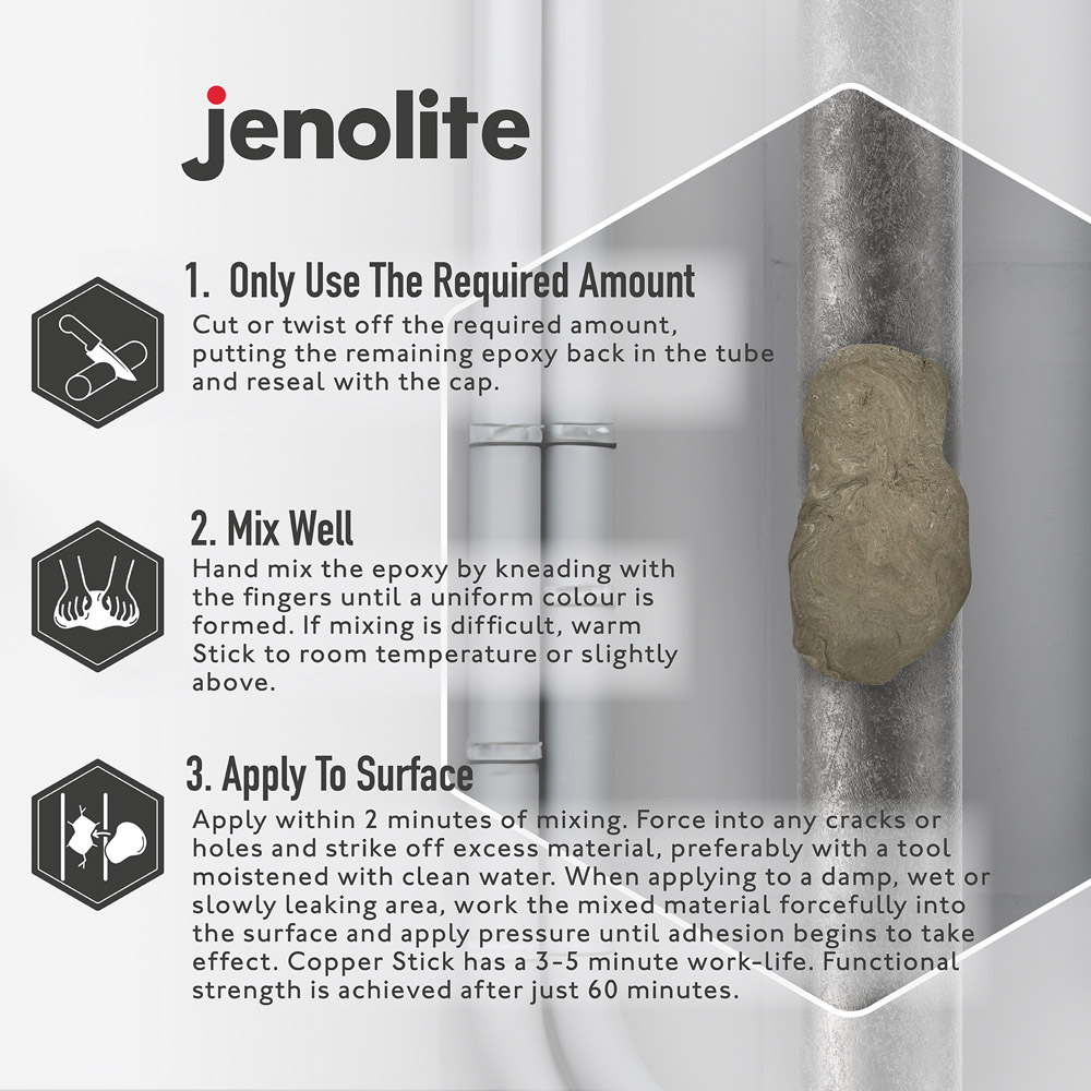 Jenolite Epoxy Putty Stick Titanium 7 inch Image 3