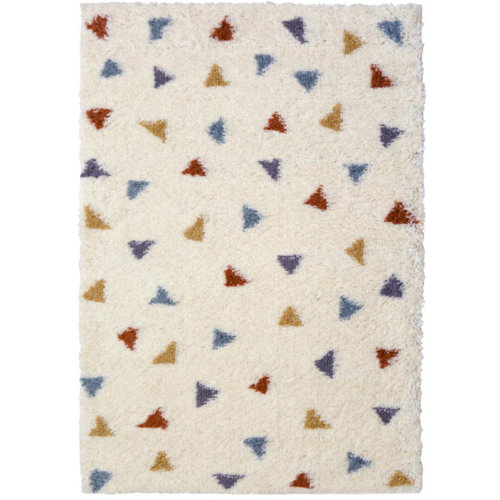 Homemaker Multicolour Snug Triangles Shaggy Rug 80 x 120cm Image 1