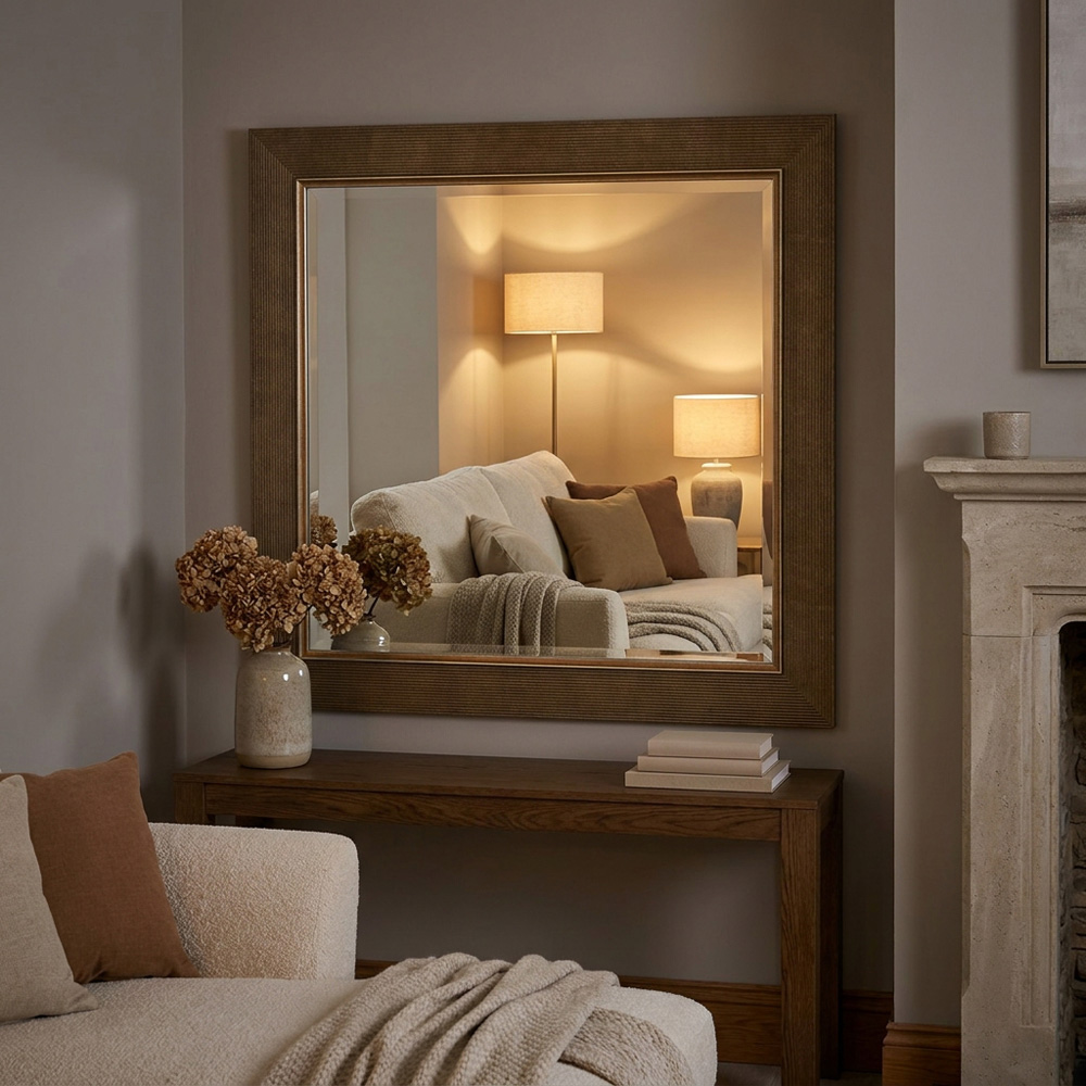Bronze Bevelled Square Mirror Image 4