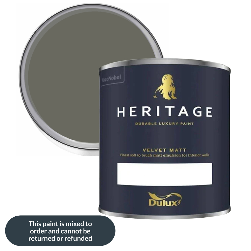 Dulux Heritage Walls and Ceilings DH Slate Velvet Matt Emulsion Paint 1L Image 1