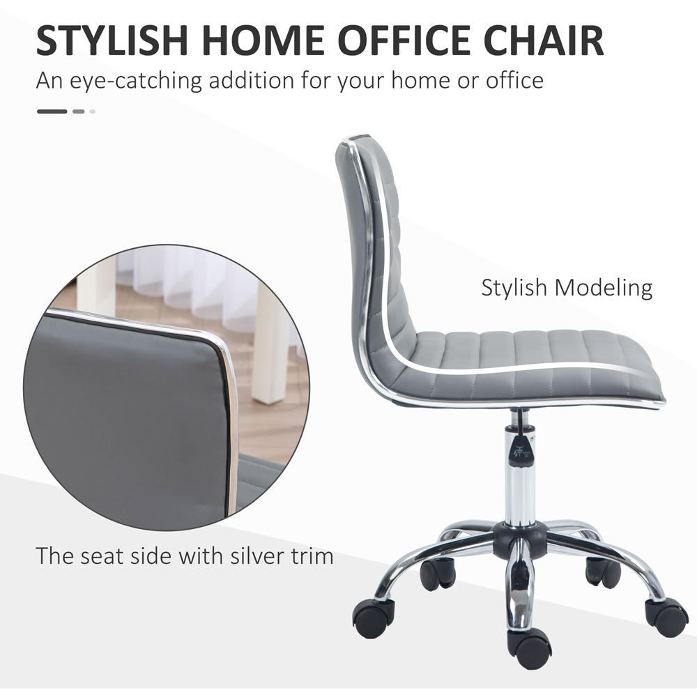 Portland Light Grey PU Leather Swivel Office Chair Image 5
