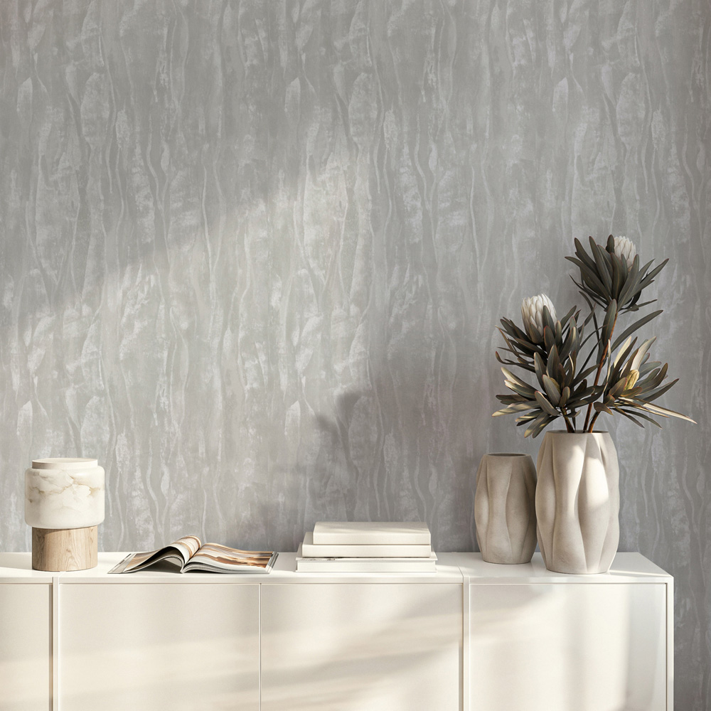 Muriva Renata Metallic Texture Grey Wallpaper Image 6