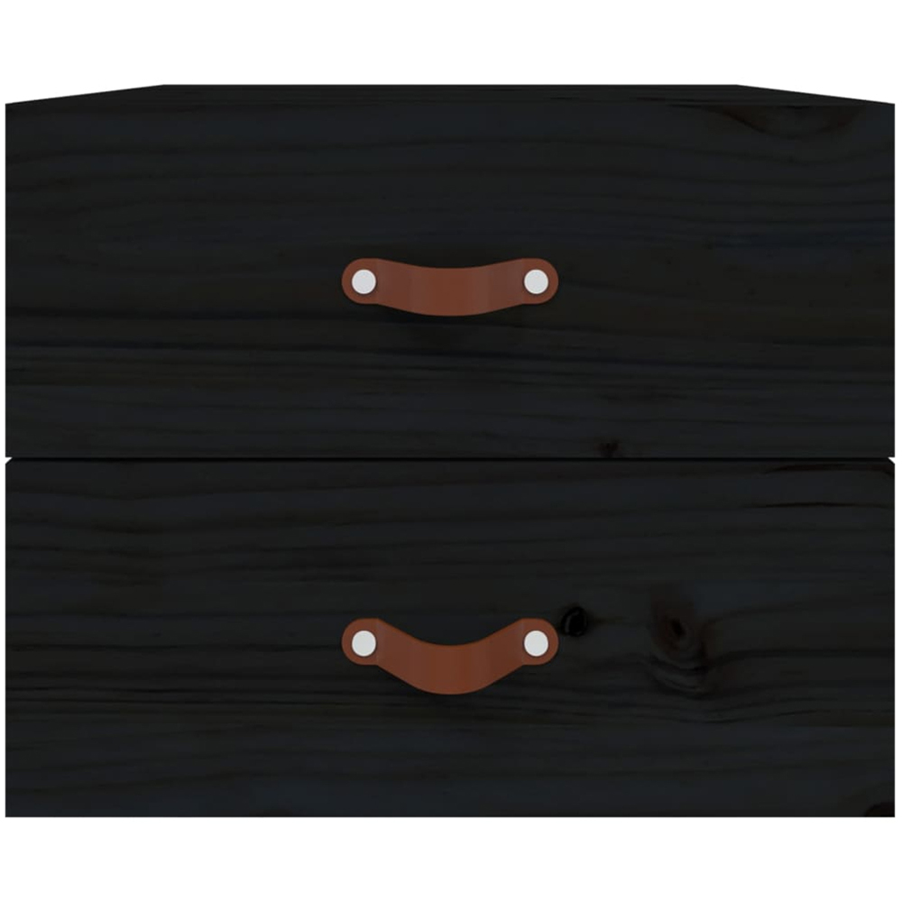 vidaXL 2 Drawer Black Wall Mounted Bedside Table Image 5