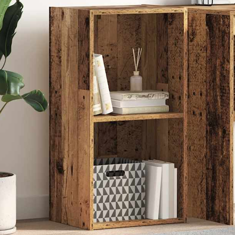 vidaXL 2 Shelf Old Wood Bookcase Image 1