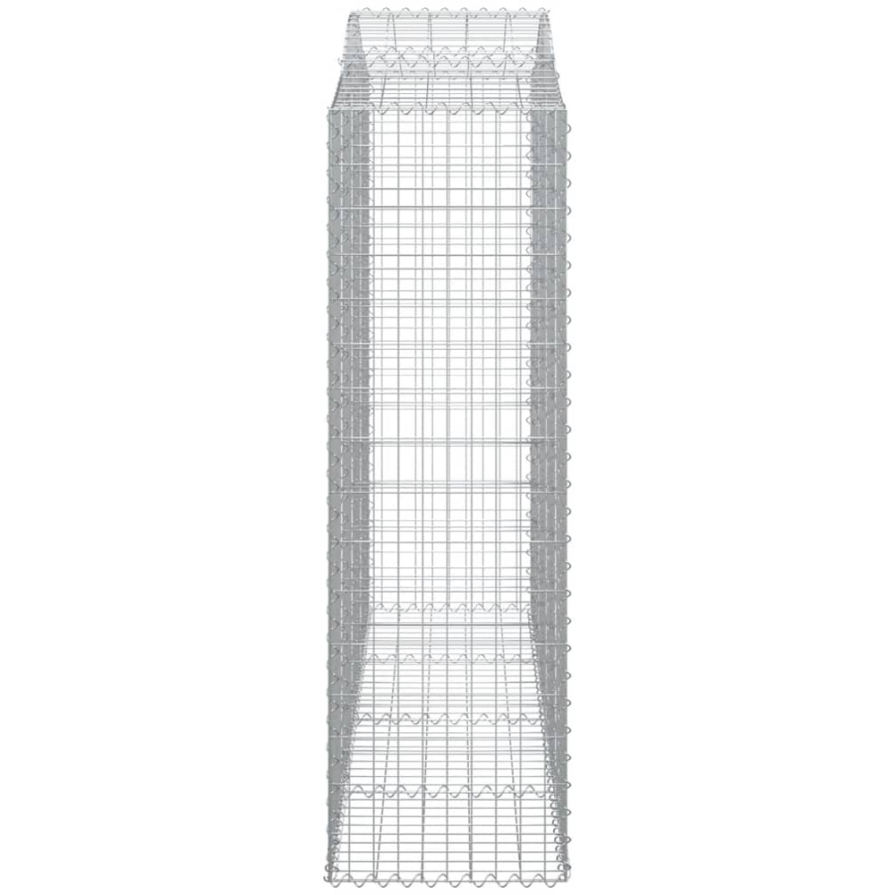 vidaXL Silver Galvanised Iron Arched Gabion Basket 160/180 x 200 x 50cm Image 5