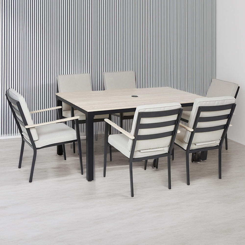 Amaya 6 Seater Dining Set Grey Image 1