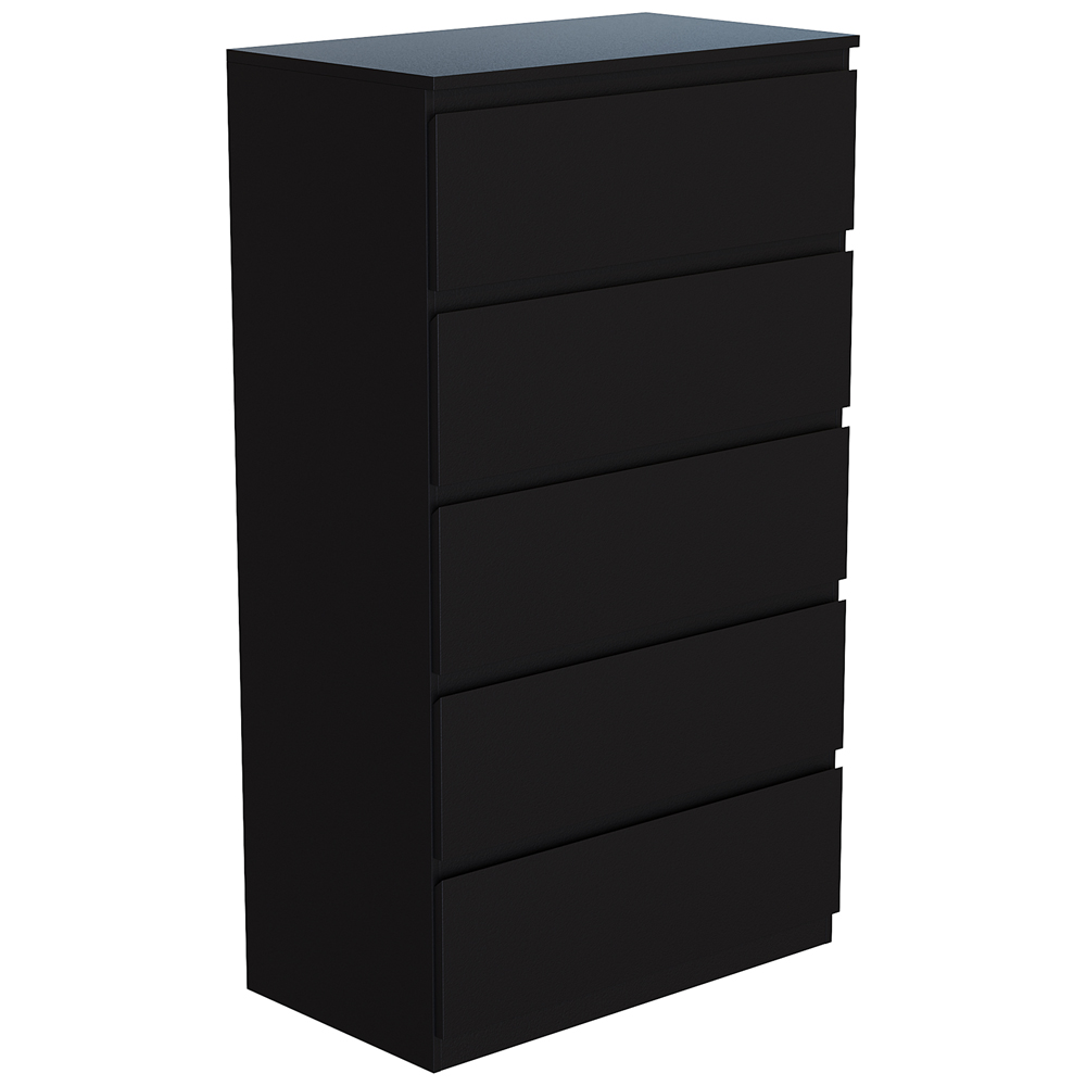 Vida Designs Denver 5 Drawer Black Chest of Drawers Image 2