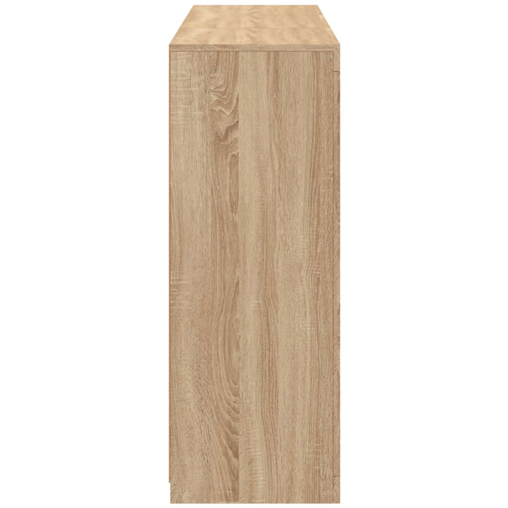 vidaXL 2 Door 8 Shelf Sonoma Oak LED Sideboard 3 Piece Image 6