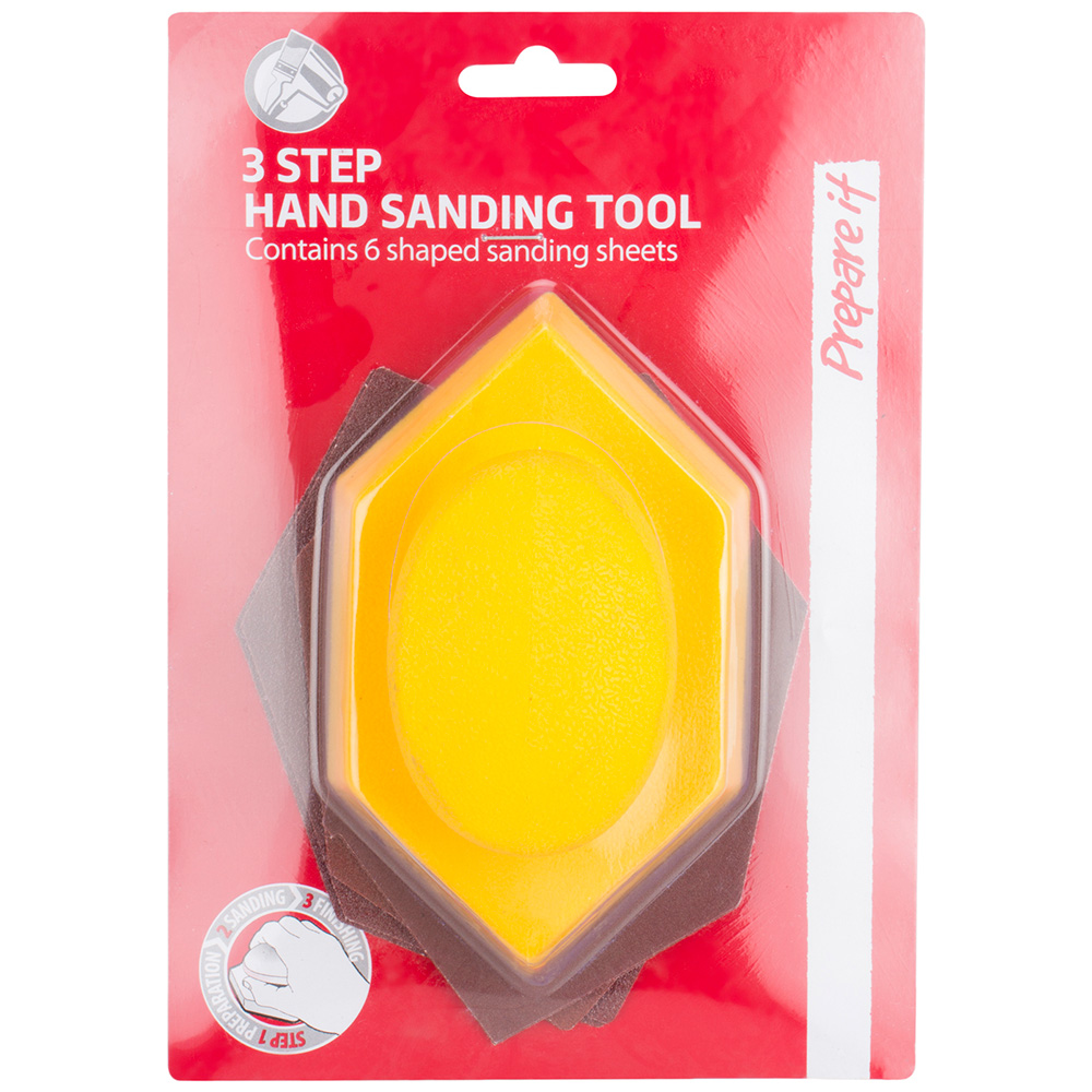 3 Step Soft Grip Hand Sanding Kit Image 1