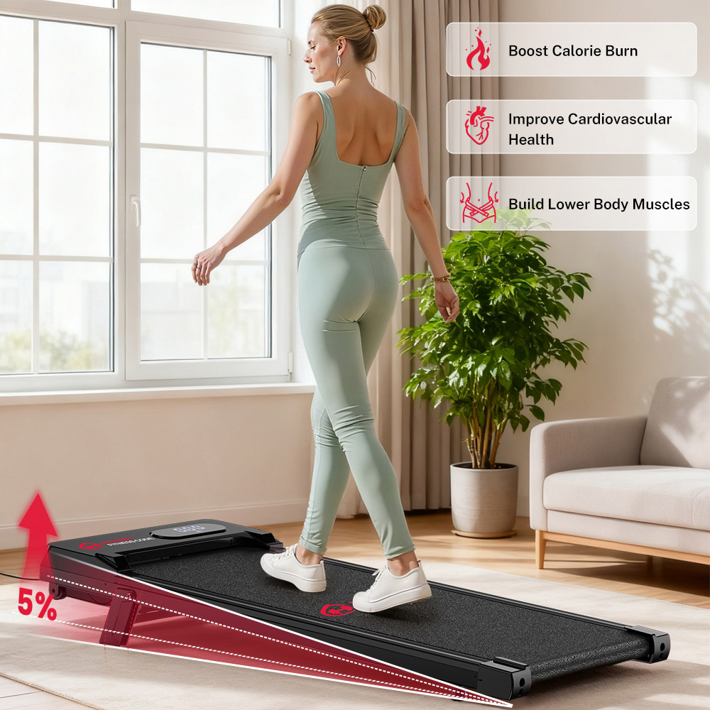 Rattrix Black Manual Incline Walking Treadmill Image 8