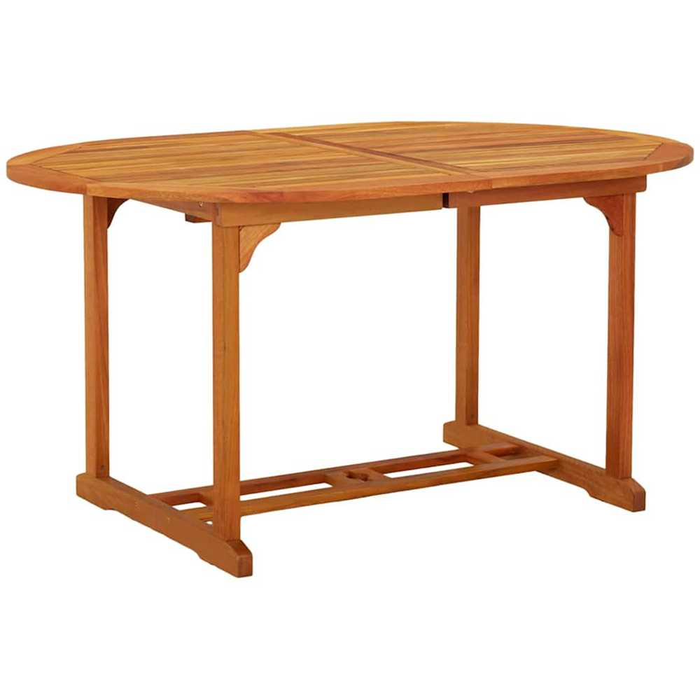 vidaXL 6 Seater Solid Eucalyptus Extendable Garden Table Reddish Brown Image 5