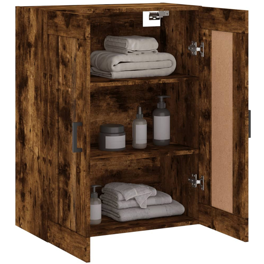 vidaXL 2 Door Brown Smoked Oak Wall Mounted Cabinet Image 5
