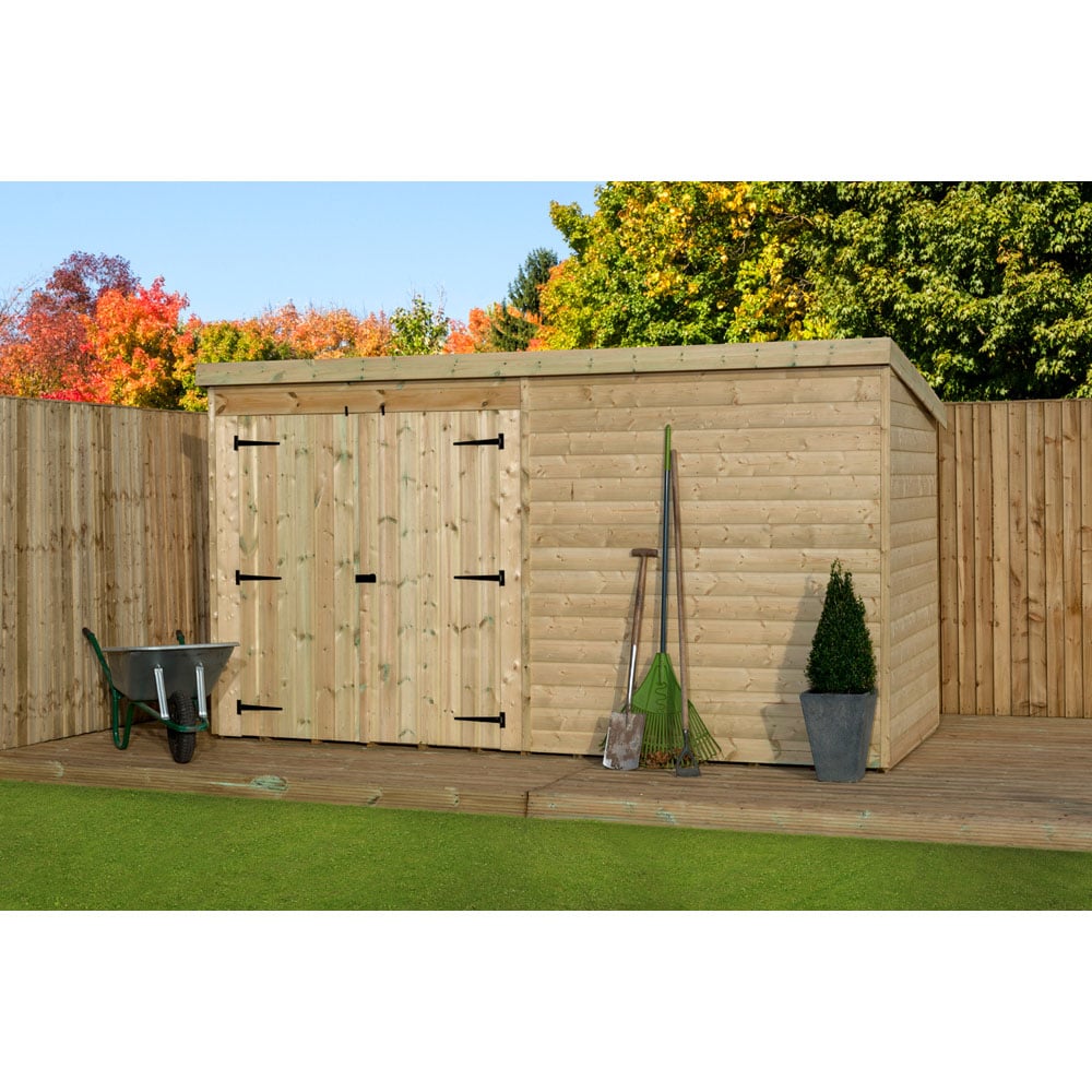 Empire Sheds 4000 10 x 7ft Double Door Tongue and Groove Wooden Pent Garden Shed Image 2