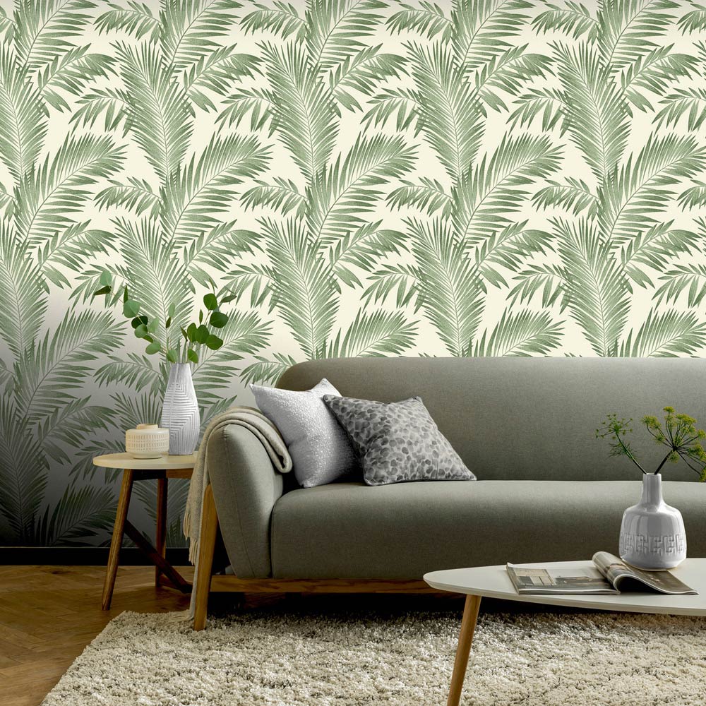 Arthouse Tropical Palm Green Wallpaper Wilko