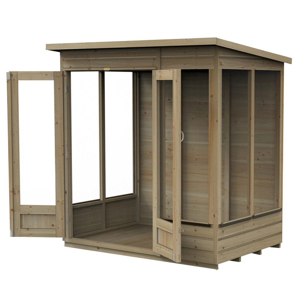 Forest Garden 6 x 4ft Beckwood Double Door 5 Window Apex Summerhouse Image 1