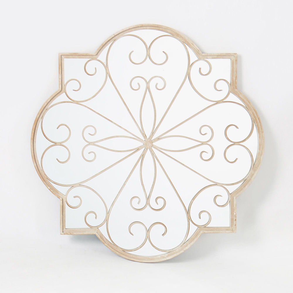 MirrorOutlet Cream Metal Rose Petal Shaped Window Garden Mirror 90 x 90cm Image 3