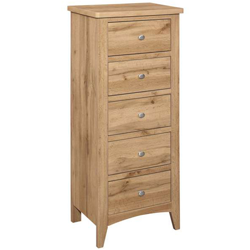 Hampstead 5 Drawer Tall Wooden Chest of Drawers Image 2