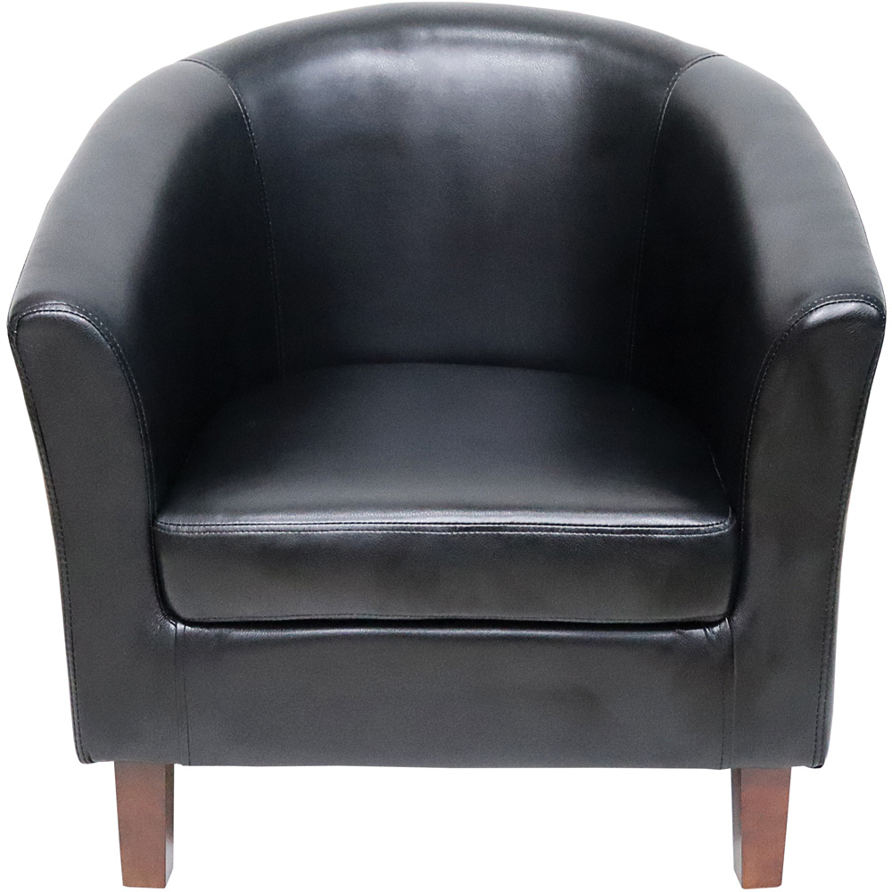 Brooklyn Black Faux Leather Tub Chair Image 2