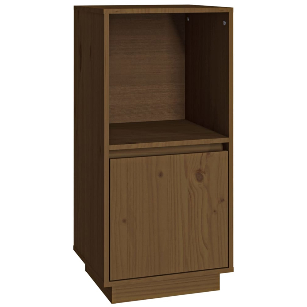 vidaXL Single Door Single Shelf Honey Brown Solid Pine Wood Sideboard Image 2