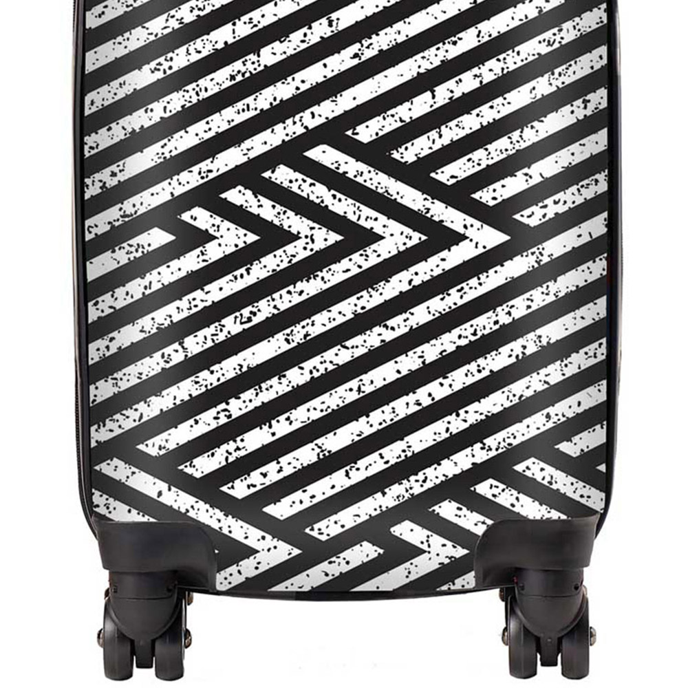 Warren Reed Designer Mini Cabin Oblique Black Grunge Pattern Suitcase Image 2