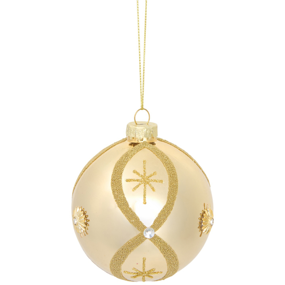 Shiny Gold Glitter Finish Bauble Image 4