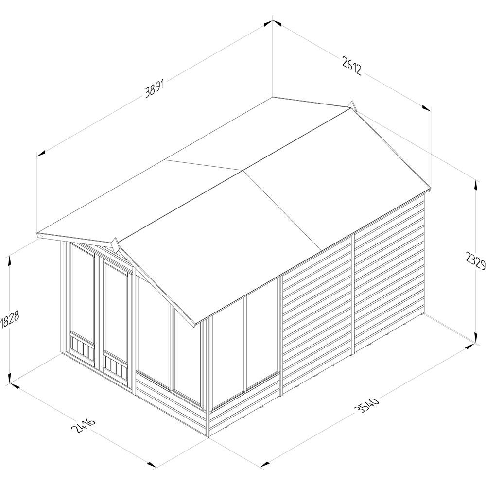Forest Garden Beckwood 8 x 12ft Single Opening Shiplap Apex Summerhouse Image 9