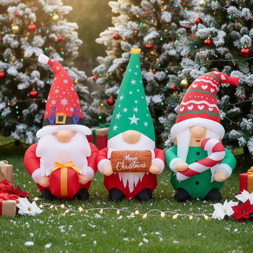 Living and Home Inflatable Multicolour Gnomes LED Christmas Decoration 6.9ft Image 8