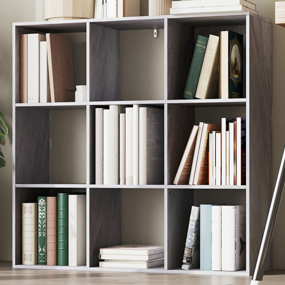 HOMCOM 9 Cube Marble Grey Storage Unit Image 1
