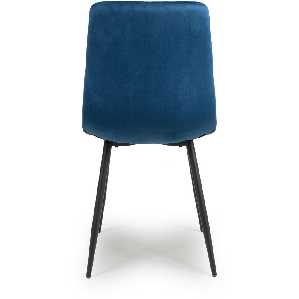 Lisbon Set of 4 Blue Brushed Velvet Dining Chair Image 3