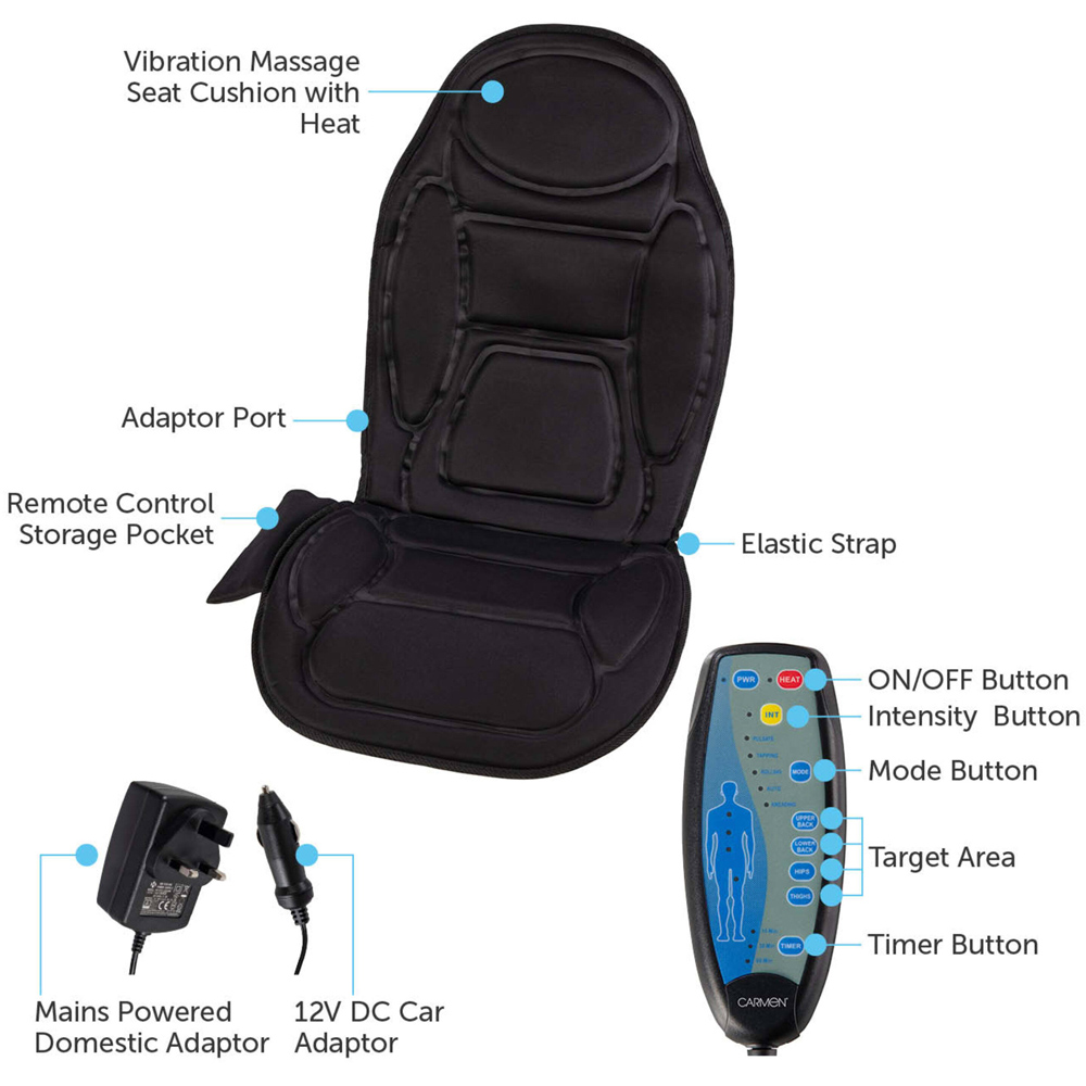 Carmen Massage Vibration Massage Seat Cushion Image 6