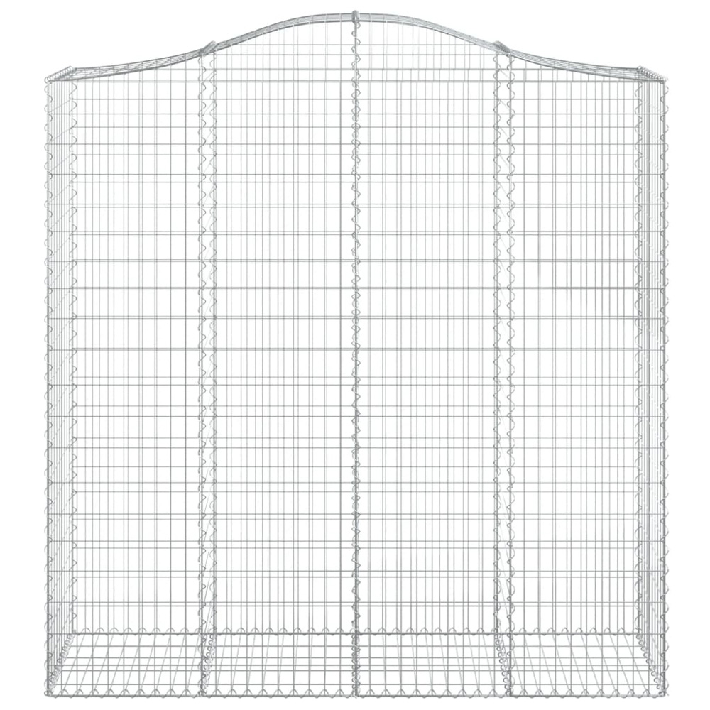 vidaXL Silver Galvanised Iron Arched Gabion Basket 200 x 50 x 200/220cm Image 3