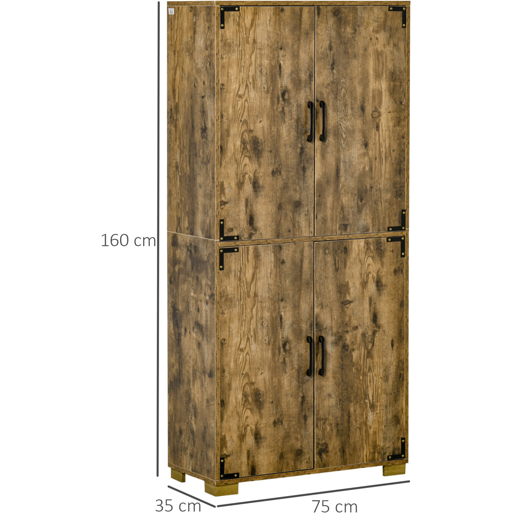 Portland 4 Door Rustic Wood Storage Cabinet Image 8