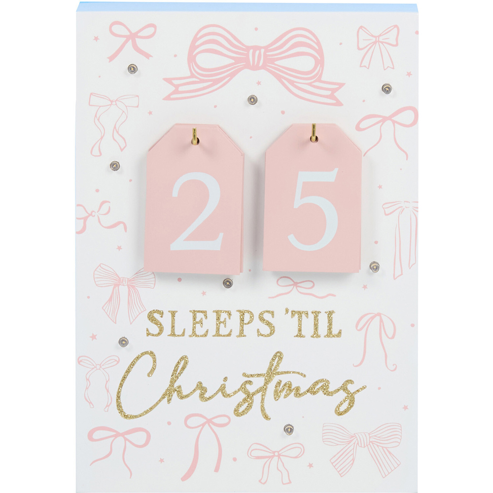 Sleeps Til Christmas Bow LED Advent Image 8