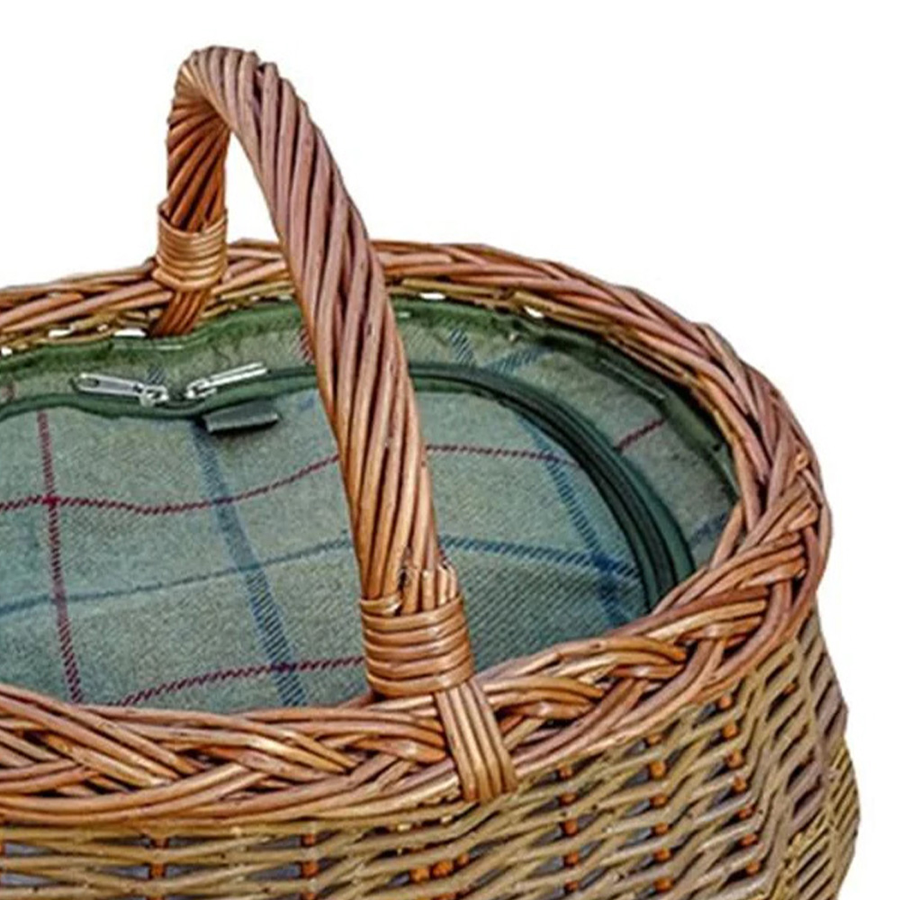 Red Hamper Deluxe Wicker Car Basket with Fitted Cooler Image 2