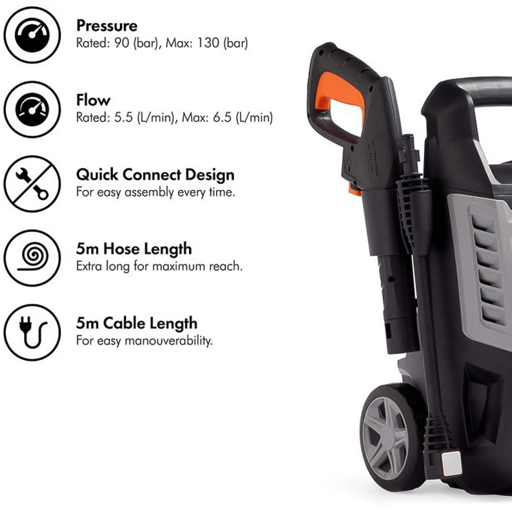 VonHaus 3500263 Grey Pressure Washer 1600W Image 3