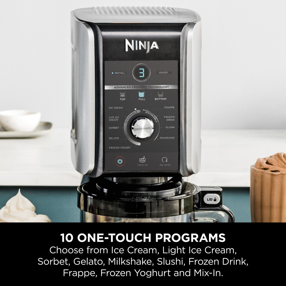 Ninja NC501UK CREAMi Deluxe 10-in-1 Ice Cream and Frozen Drink Maker Image 5