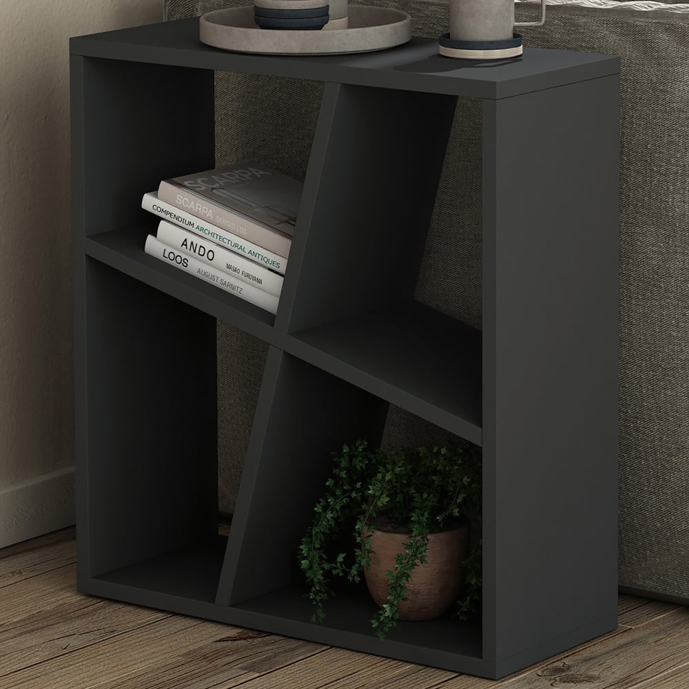 GFW Birtley 4 Shelf Black Bookcase Image 1