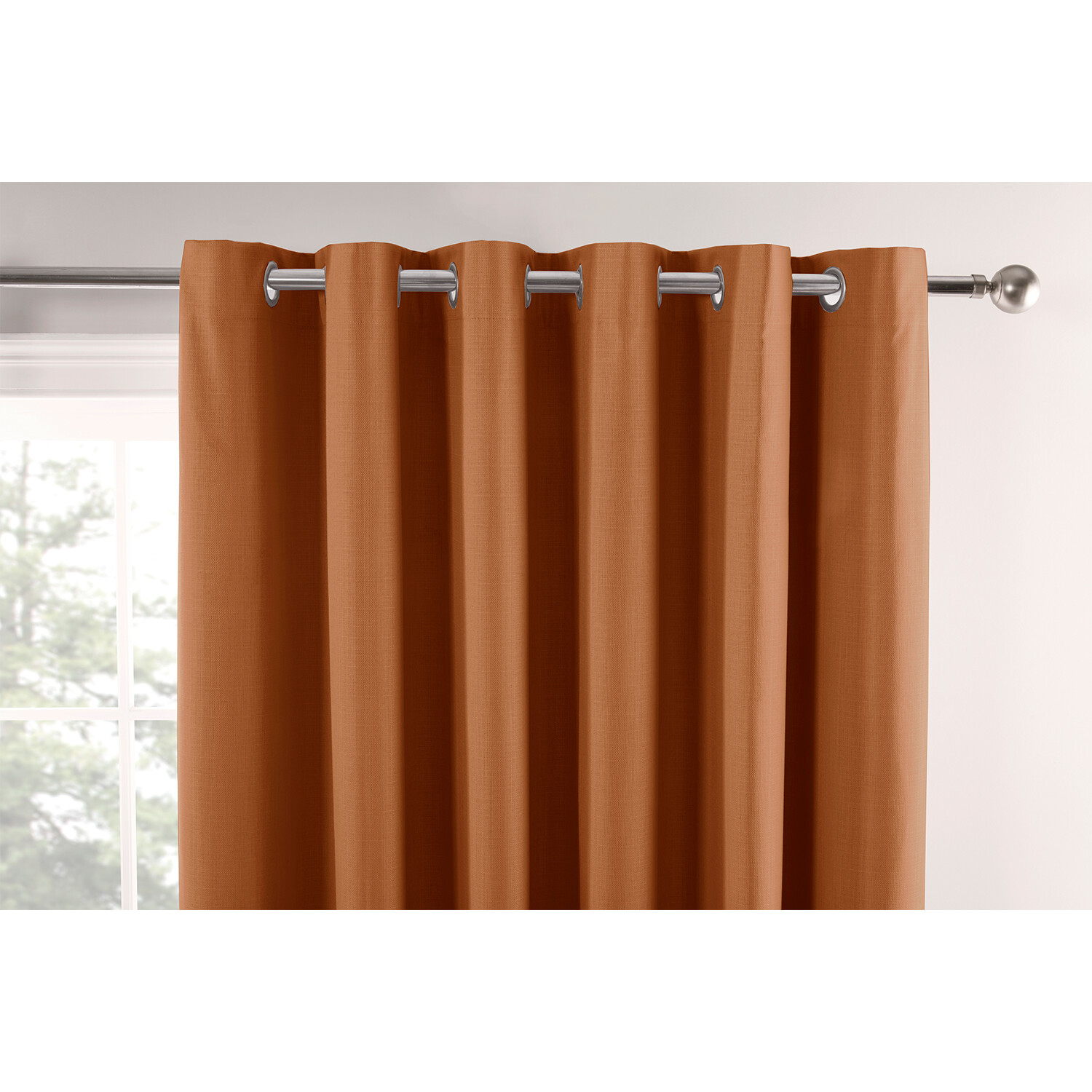 Divante Hoxton Orange Blackout Eyelet Curtains 168 x 183cm Image 3