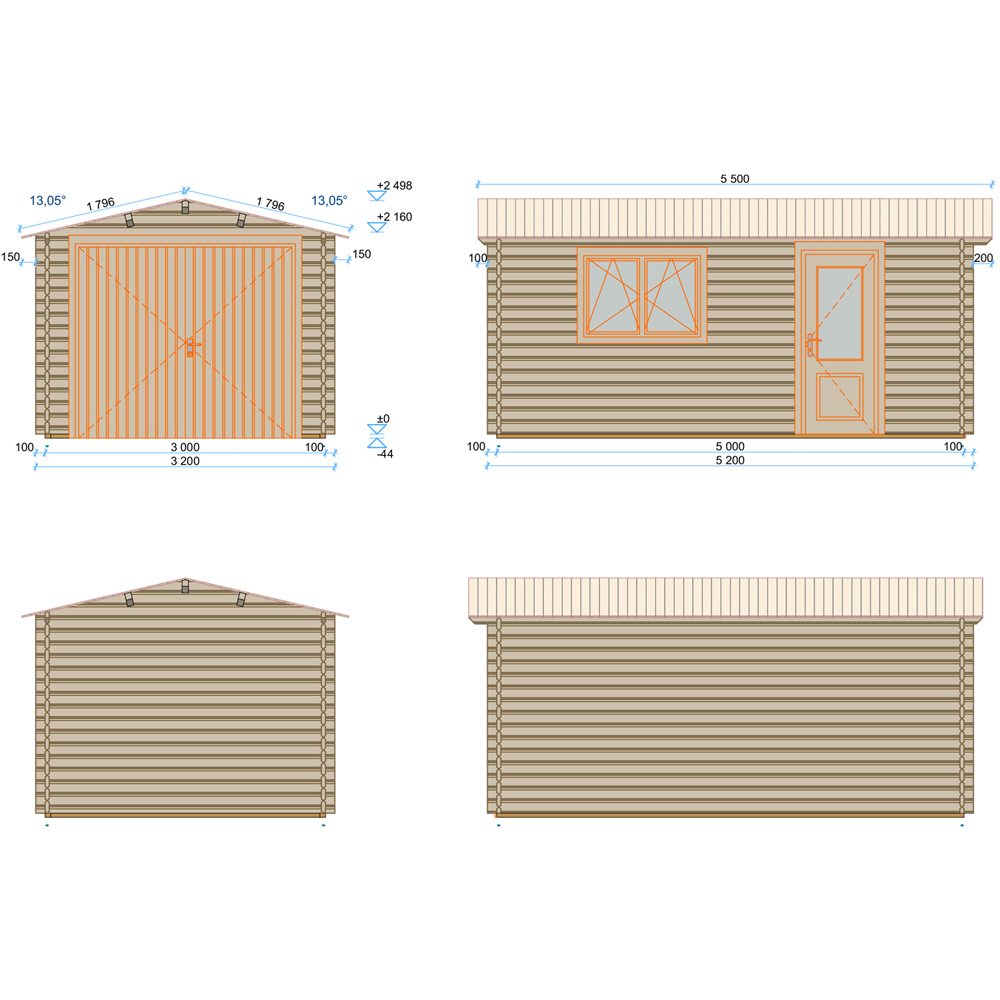Shire Garage 10 x 17ft Double Door Apex Log Cabin Image 8