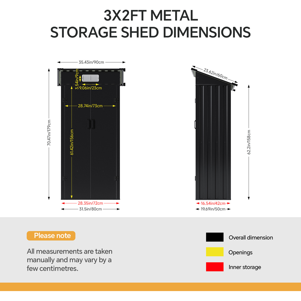 Living and Home 3 x 2ft Grey Pent Quick Assembly Metal Garden Storage Shed Image 8