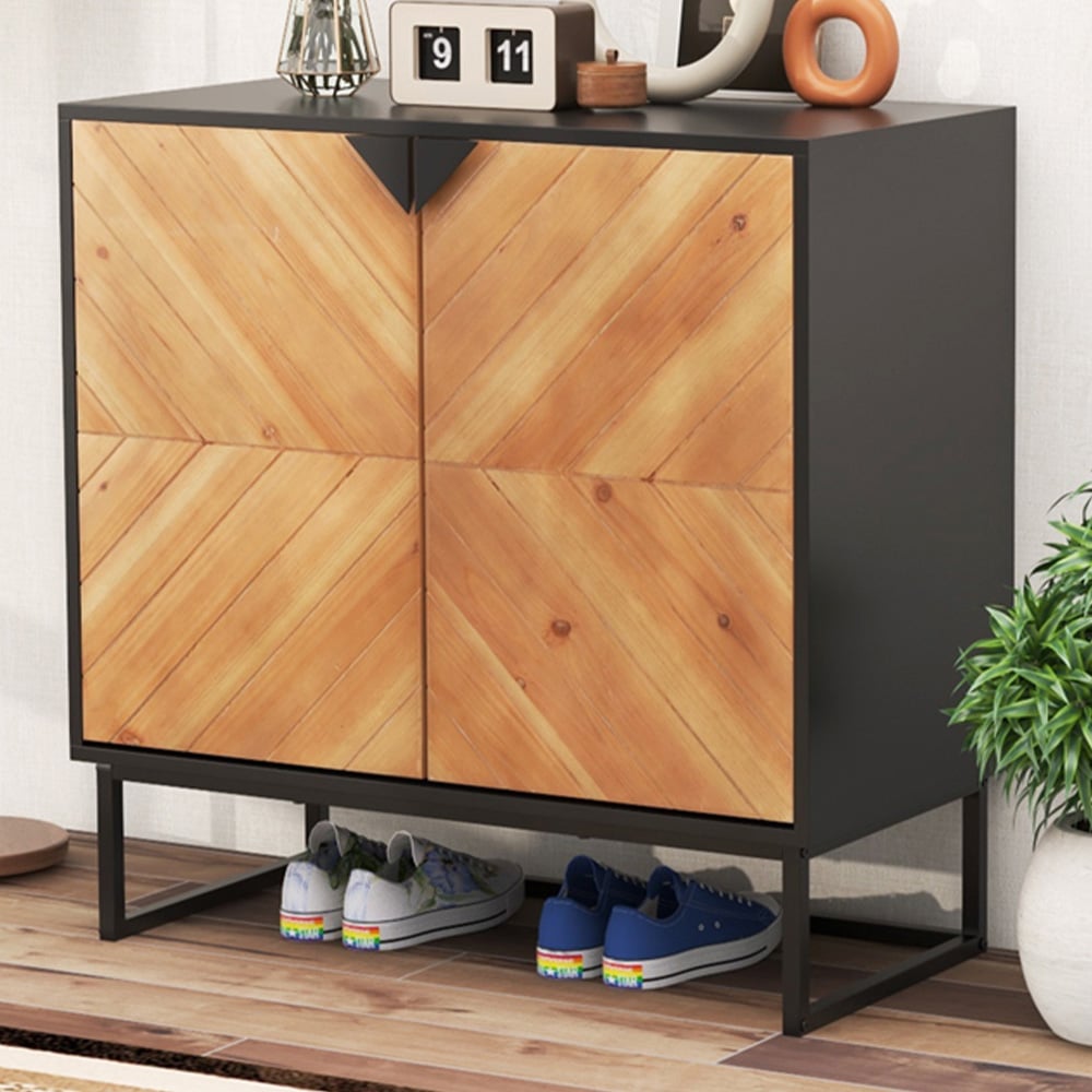 Costway 2 Door Black Sideboard Image 1