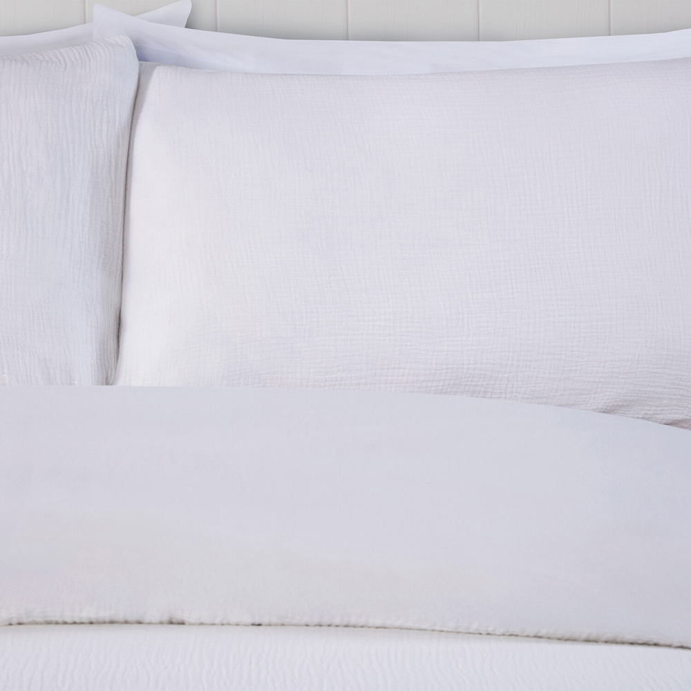 Muslin Duvet Set White King Image 3